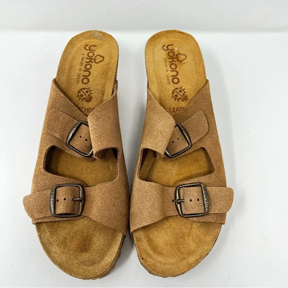 Yokono Stylish Brown Suede Wedge Sandals